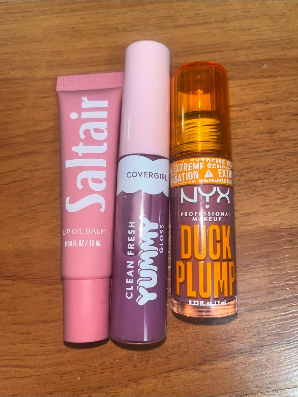 Bundle of Three Lippies - Saltair, COVERGIRL & NYX lip gloss/oil/balm